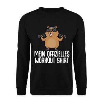 My official workout shirt Capybara Gym - Unisex Sweatshirt - black - Front - Alina (178cm) & Michal (187cm)