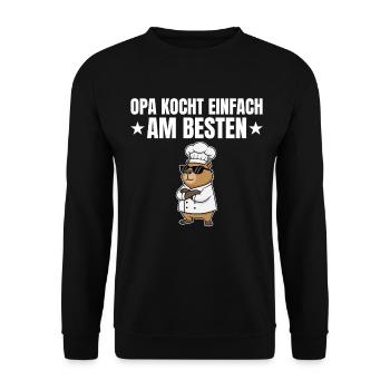 Grand-père cuisine tout simplement mieux - Capybara Koch - Sweat-shirt Unisexe - noir - Devant - Alina (178cm) & Michal (187cm)