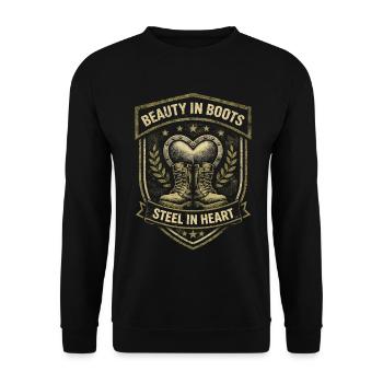 Femmes soldats Femmes soldats - Sweat-shirt Unisexe - noir - Devant - Alina (178cm) & Michal (187cm)