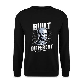 Neurodivergent Neurodiversity Built Differend - Unisex Sweatshirt - black - Front - Alina (178cm) & Michal (187cm)