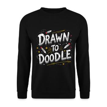 Gribouillis Dessins Dessins Dessin à Gribouillis - Sweat-shirt Unisexe - noir - Devant - Alina (178cm) & Michal (187cm)