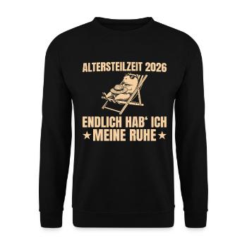 Partial retirement 2026 Finally I have my peace - Unisex Sweatshirt - black - Front - Alina (178cm) & Michal (187cm)