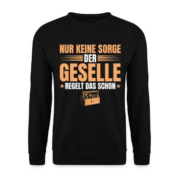 Geselle regelt das - Ausbildung bestanden - Unisex Pullover - Schwarz - Vorne - Alina (178cm) & Michal (187cm)