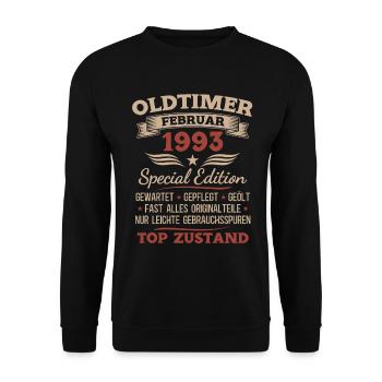 33e anniversaire Homme Vintage 1993 - Sweat-shirt Unisexe - noir - Devant - Alina (178cm) & Michal (187cm)