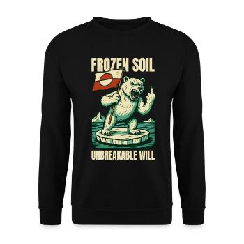 Sol gelé incassable Will Greenland Flag Shirt - Sweat-shirt Unisexe - noir - Devant - Alina (178cm) & Michal (187cm)