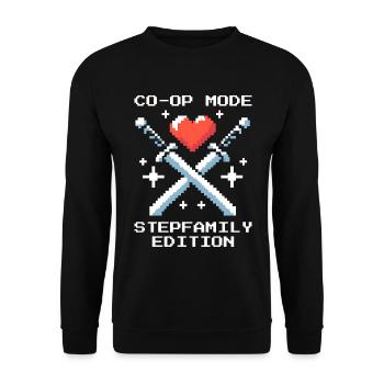 Co-Op-Modus: Stieffamilie-Edition | Patchwork - Unisex Pullover - Schwarz - Vorne - Alina (178cm) & Michal (187cm)