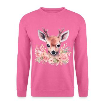 Motif traditionnel de cerf et de biche pour costumes féminins – Traditionnel - Sweat-shirt Unisexe - rose - Devant