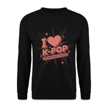 J’adore la K-Pop Pop Explosion de la musique pop coréenne Fans de Kpop - Sweat-shirt Unisexe - noir - Devant - Alina (178cm) & Michal (187cm)