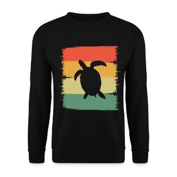 Schildkröte - Unisex Pullover - Schwarz - Vorne - Alina (178cm) & Michal (187cm)