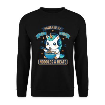 Powered By K-Pop And Ramen Noodles And Beats - Unisex Sweatshirt - black - Front - Alina (178cm) & Michal (187cm)
