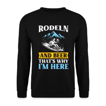 Sledging TOBOGGANING AND CYCLING, THAT'S WHY I'M HERE - Unisex Sweatshirt - black - Front - Alina (178cm) & Michal (187cm)