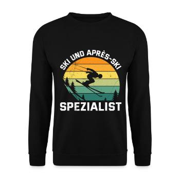Ski SPÉCIALISTE DU SKI APRÈS-SKI DRÔLE - Sweat-shirt Unisexe - noir - Devant - Alina (178cm) & Michal (187cm)