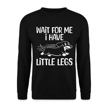 Jambes courtes, teckel, mème, dicton drôle, randonnée - Sweat-shirt Unisexe - noir - Devant - Alina (178cm) & Michal (187cm)