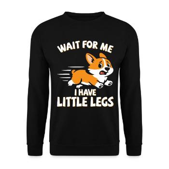 Kurze Beine, Corgi, Meme, Lustiger Spruch, Wandern - Unisex Pullover - Schwarz - Vorne - Alina (178cm) & Michal (187cm)