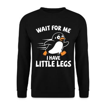 Courtes jambes, pingouin, mèmes, jogging et randonnée - Sweat-shirt Unisexe - noir - Devant - Alina (178cm) & Michal (187cm)