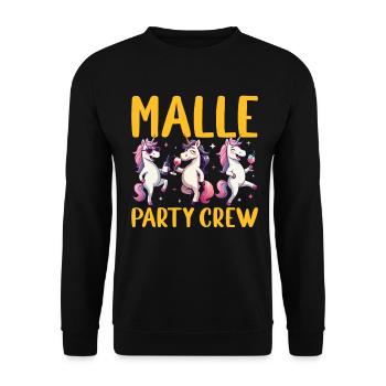 Malle Party Crew Gruppen Motiv - Unisex Pullover - Schwarz - Vorne - Alina (178cm) & Michal (187cm)
