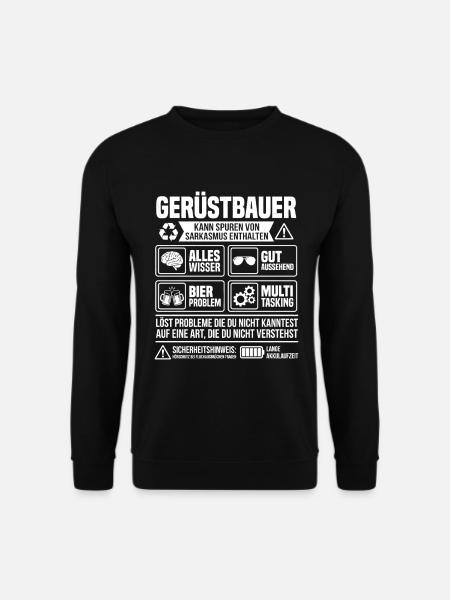 Scaffolding Infographic – Funny Craftsman - Unisex Sweatshirt - black