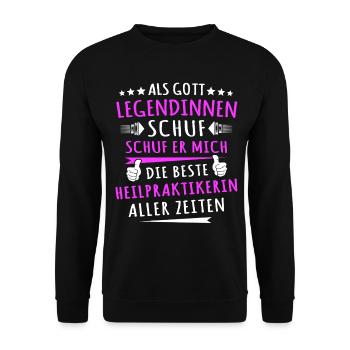 Naturopath Gift Idea - Unisex Sweatshirt - black - Front - Alina (178cm) & Michal (187cm)
