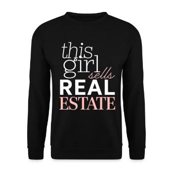 Cette fille vend de l’immobilier - Sweat-shirt Unisexe - noir - Devant - Alina (178cm) & Michal (187cm)