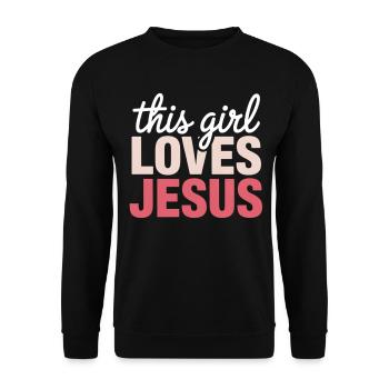 Cette fille aime Jésus - Sweat-shirt Unisexe - noir - Devant - Alina (178cm) & Michal (187cm)