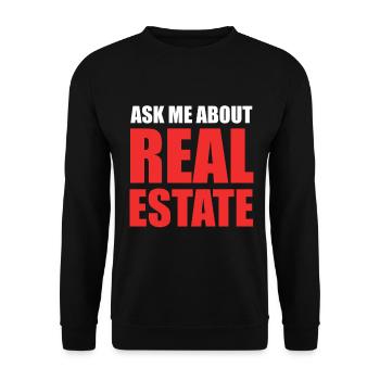 Demandez-moi à propos de l’immobilier – Bold Red - Sweat-shirt Unisexe - noir - Devant - Alina (178cm) & Michal (187cm)