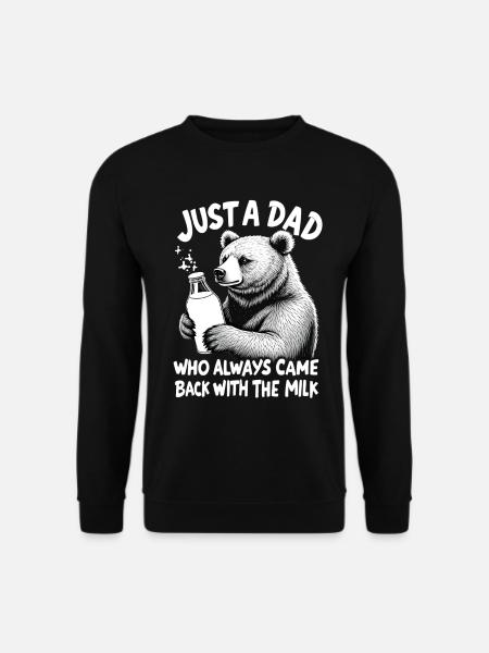 Bär mit Milch – Vatertier Spruch - Unisex Pullover - Schwarz
