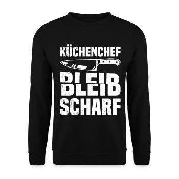 Métier de cuisinier CHEF RESTE ALERTE Drôle - Sweat-shirt Unisexe - noir - Devant - Alina (178cm) & Michal (187cm)