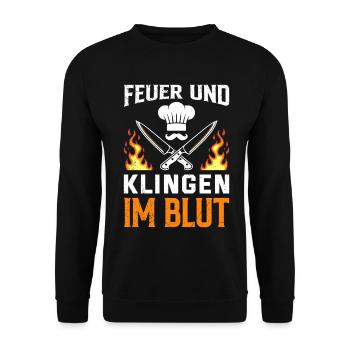 Gastronomy FIRE AND BLADES IN THE BLOOD Fun - Unisex Sweatshirt - black - Front - Alina (178cm) & Michal (187cm)