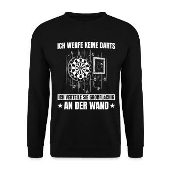 Darts großflächig verteilen - Lustiges Dartspieler - Unisex Pullover - Schwarz - Vorne - Alina (178cm) & Michal (187cm)