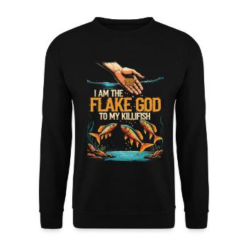 Toothcarp Killfish I Am The Flake God - Unisex Sweatshirt - black - Front - Alina (178cm) & Michal (187cm)