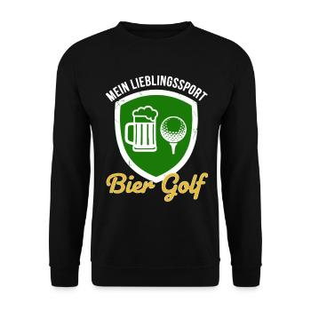 Mein Lieblingssport Bier Golf - Unisex Pullover - Schwarz - Vorne - Alina (178cm) & Michal (187cm)