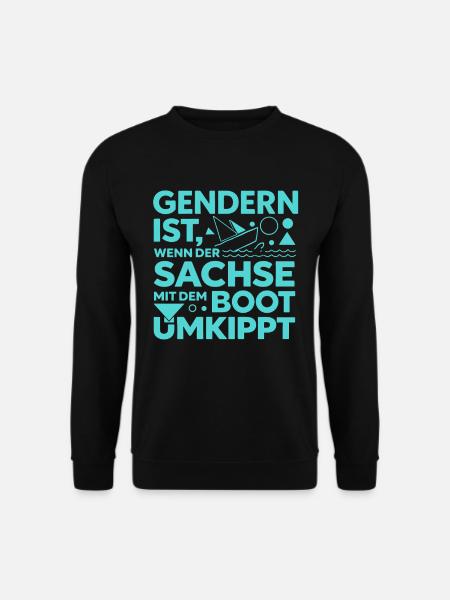 Gendern Saxon Boot Overturns Dialect Joke - Unisex Sweatshirt - black