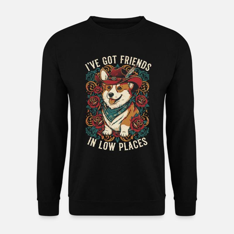 Cowboy Corgi Dog - Unisex Sweatshirt - black