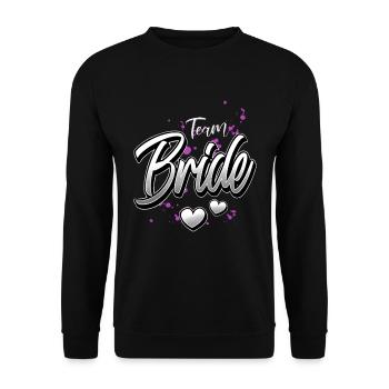 Team Bride JGA  - Unisex Pullover - Schwarz - Vorne - Alina (178cm) & Michal (187cm)