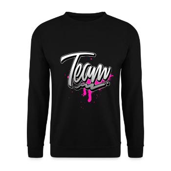 Team Rosa - Unisex Pullover - Schwarz - Vorne - Alina (178cm) & Michal (187cm)