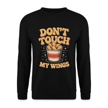 Chicken Wings BBQ Fast Food Humor - Unisex Sweatshirt - black - Front - Alina (178cm) & Michal (187cm)