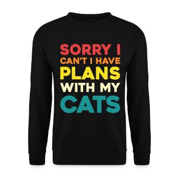 No plans without cats - Unisex Sweatshirt - black - Front - Alina (178cm) & Michal (187cm)