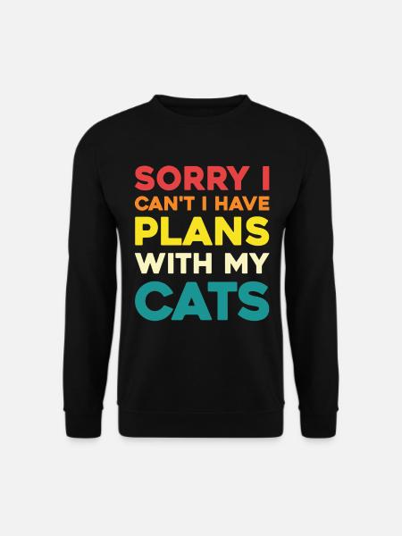 No plans without cats - Unisex Sweatshirt - black