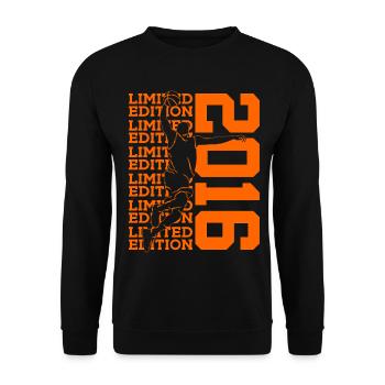 LIMITED EDITION 2016 BASKETBALL 10. GEBURTSTAG - Unisex Pullover - Schwarz - Vorne - Alina (178cm) & Michal (187cm)