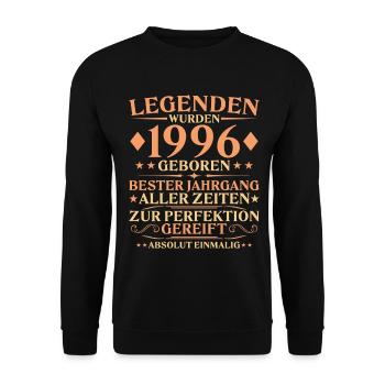 30e anniversaire Unique 1996 Né - Sweat-shirt Unisexe - noir - Devant - Alina (178cm) & Michal (187cm)