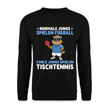 Groundhog - Garçons cool jouant au tennis de table - Sweat-shirt Unisexe - noir - Devant - Alina (178cm) & Michal (187cm)