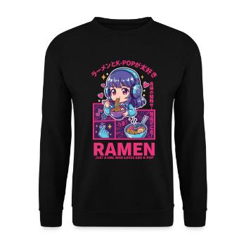 Kpop Anime Girl Ramen Just A Girl Who Loves Kpop - Unisex Sweatshirt - black - Front - Alina (178cm) & Michal (187cm)