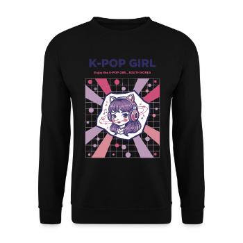 K-Pop Girl Enjoy The K-Pop Girl South Korea Korean - Unisex Sweatshirt - black - Front - Alina (178cm) & Michal (187cm)