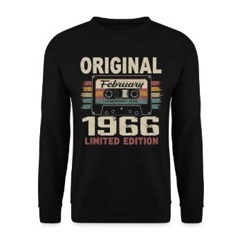 Février 1966, Cadeau d'Anniversaire février 1966 - Sweat-shirt Unisexe - noir - Devant - Alina (178cm) & Michal (187cm)