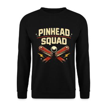 Pinball Squad Pinball Player - Unisex Sweatshirt - black - Front - Alina (178cm) & Michal (187cm)