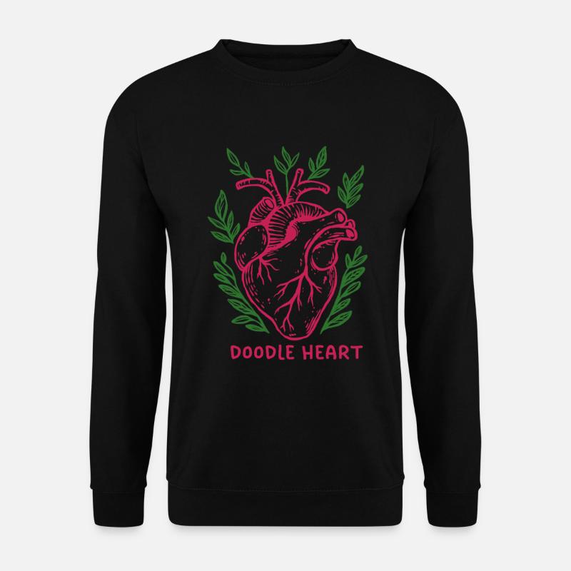 Doodle Heart Doodle Drawing - Unisex Sweatshirt - black