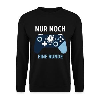 Just one more round – Gamer Humor - Unisex Sweatshirt - black - Front - Alina (178cm) & Michal (187cm)
