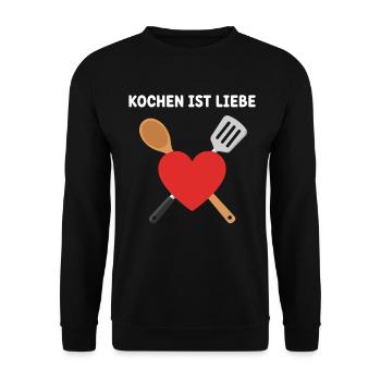 La cuisine, c’est l’amour - Sweat-shirt Unisexe - noir - Devant - Alina (178cm) & Michal (187cm)