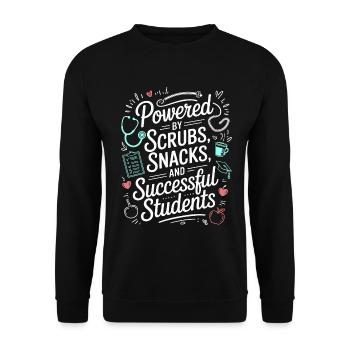 Nurse Educator Powered By Scrubs Nurse Manager - Unisex Sweatshirt - black - Front - Alina (178cm) & Michal (187cm)