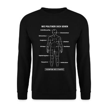 Dismantling Plan Taxpayer - Anatomy Property State - Unisex Sweatshirt - black - Front - Alina (178cm) & Michal (187cm)